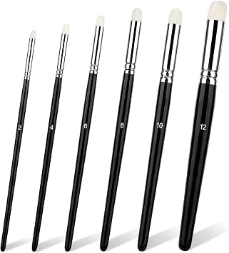 6 Pcs Dry Brush Set, Drybrush Set Round Detail Paint Brush for Model Ceramics Art Painting2, 4, 6, 8, 10, 12