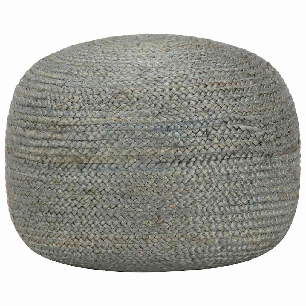 Hothingwell Ręcznie robiona jutowa pufa oliwkowa 45 x 30 cm podnóżek