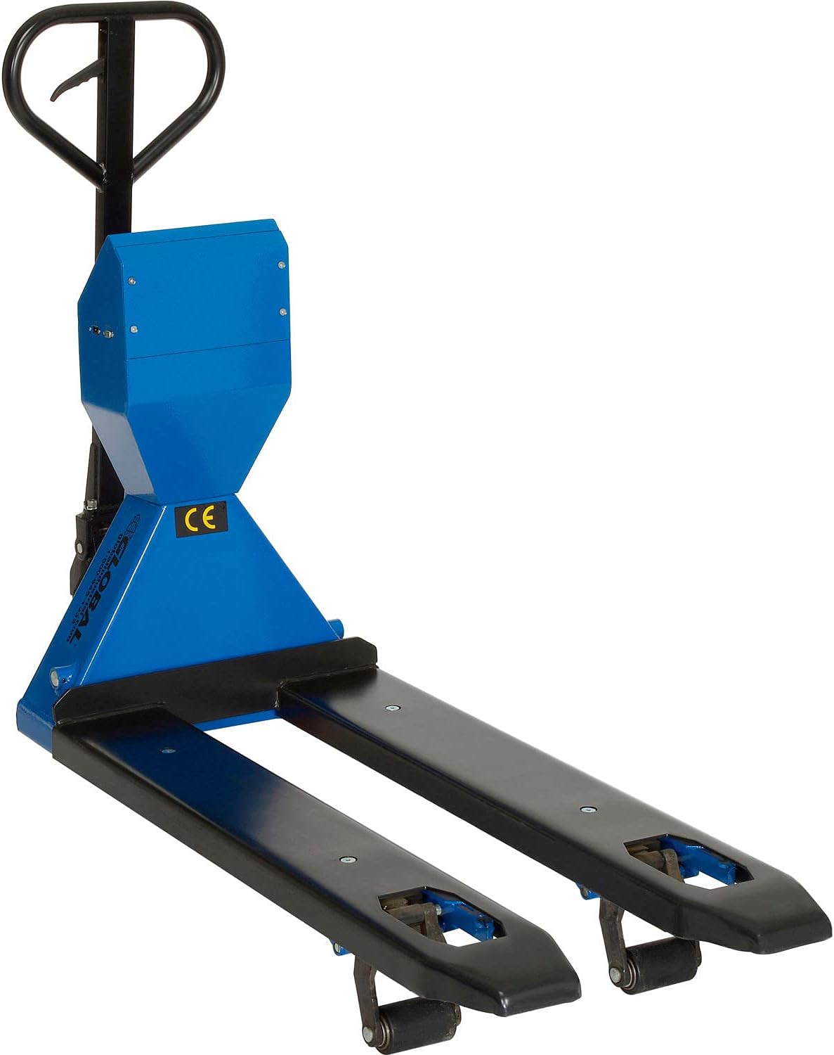 Side view of Global Industrial Scale Pallet Jack