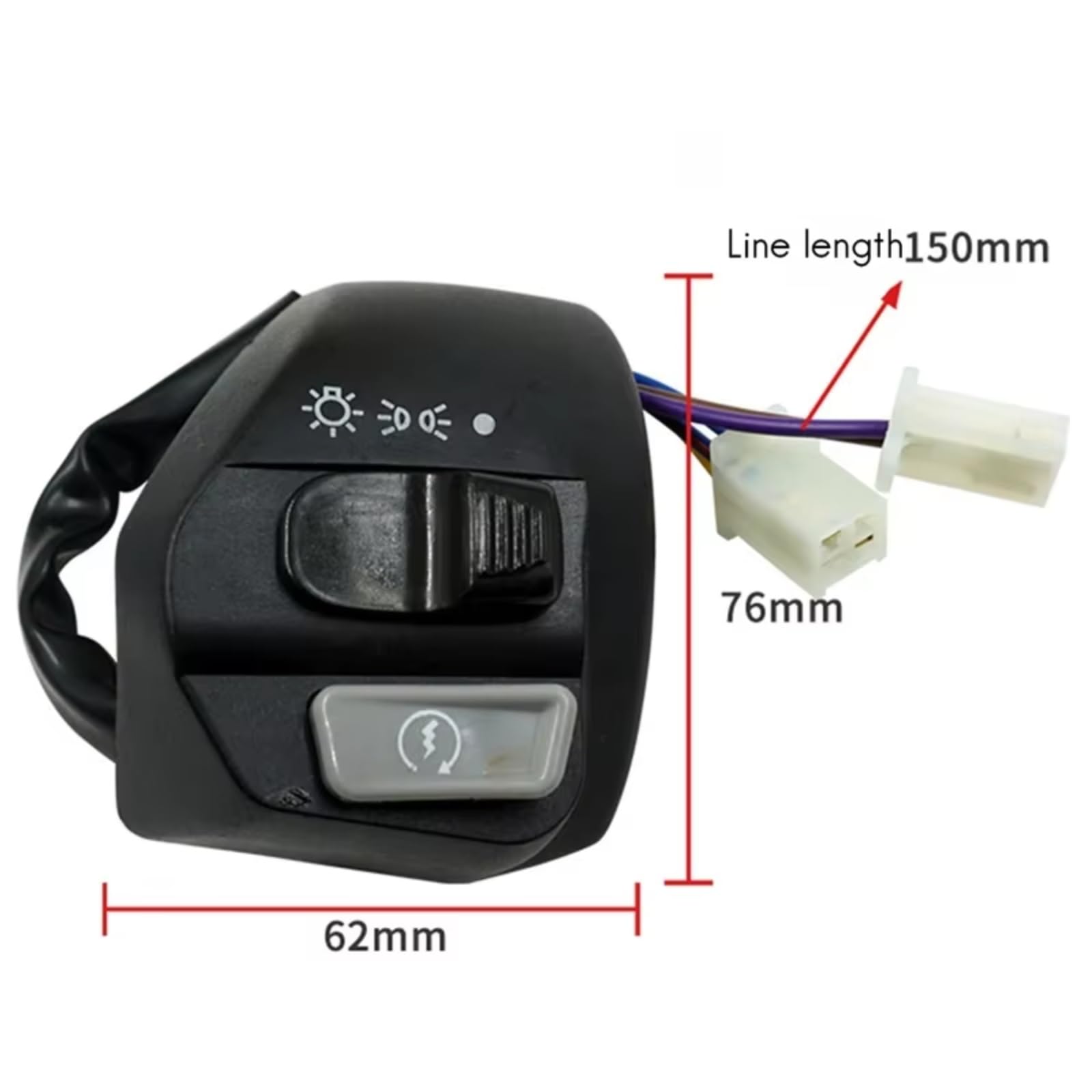 Interruptor señal moto Interruptor Manillar De Motocicleta Compatible Con Yamaha MIO LC135 Botón De Encendido/apagado Controles De Manillar, Interruptor De Arranque De Bocina