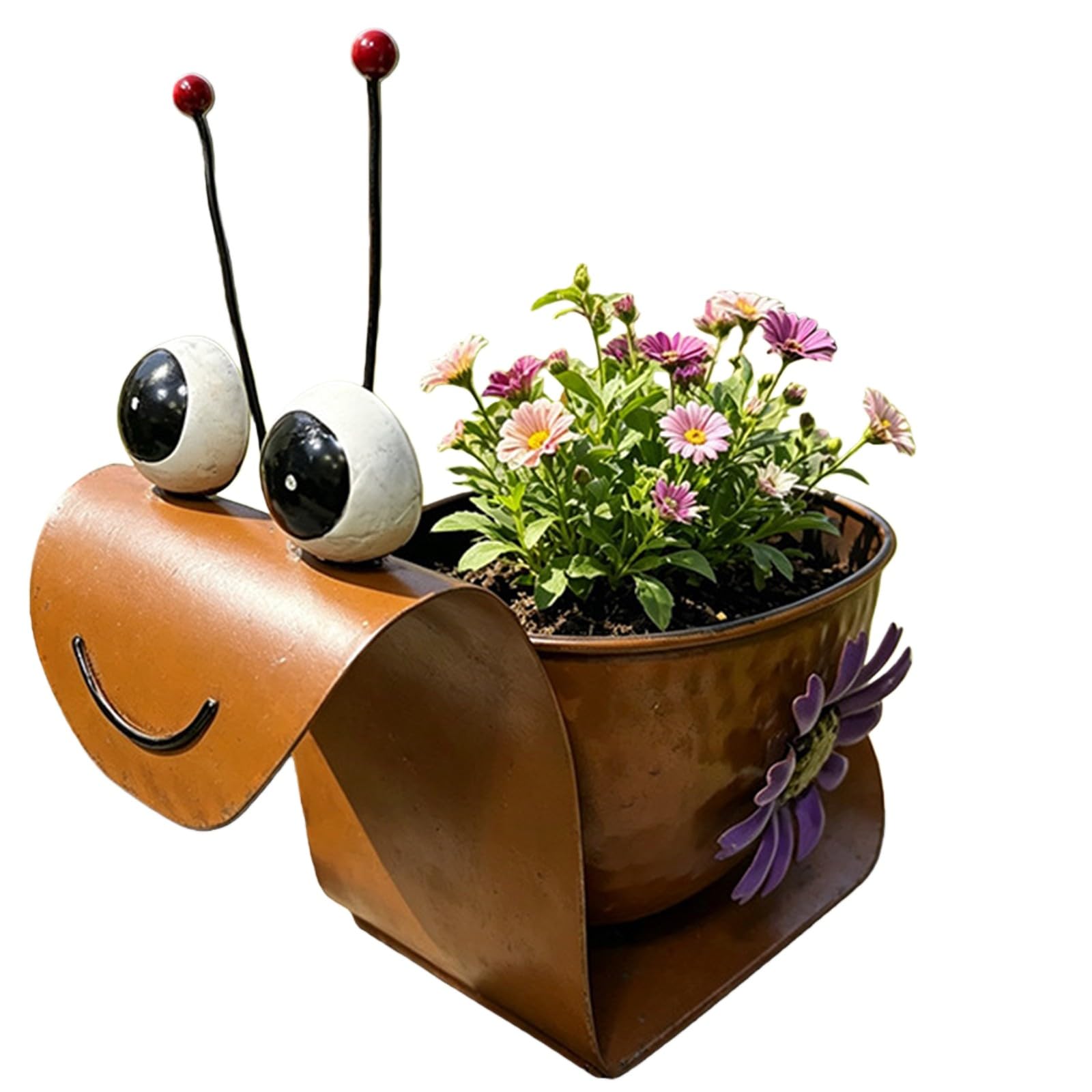 Snail Metal Planter, Succulent-Planter, Cute Metal Garden Planter Statue, Unique Garden Addition, Home Decoration Themed Outdoor Planter Pot for Party Desktop Display