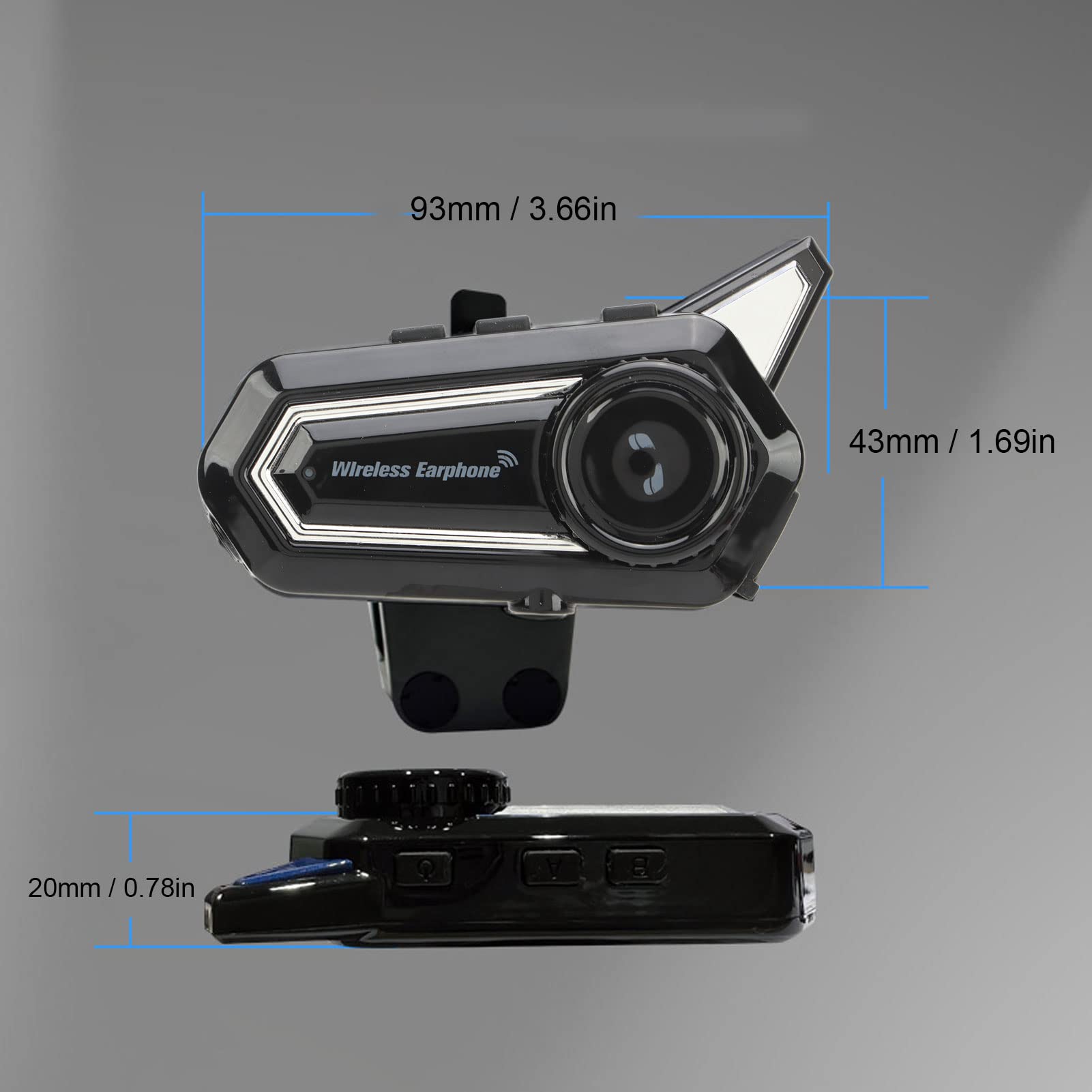 Cuffie Wireless per Moto, Microfono Integrato Cuffie per Casco Bluetooth Chiamate in Vivavoce Segnale Stabile Impermeabile per il Ciclismo