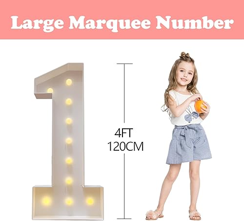 Miniatura 4 de Luces de números de marquesina de 4 pies, letreros digitales de mosaico de globo grande, kit de fiesta digital para decoración de fiesta de