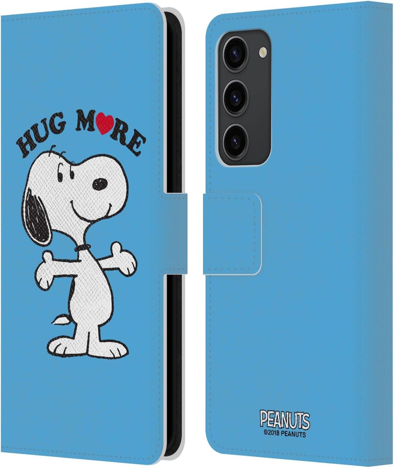 Head Case Designs Officially Licensed Peanuts More Snoopy Hug Leather Wallet Case Compatible with Samsung Galaxy S23+ 5G