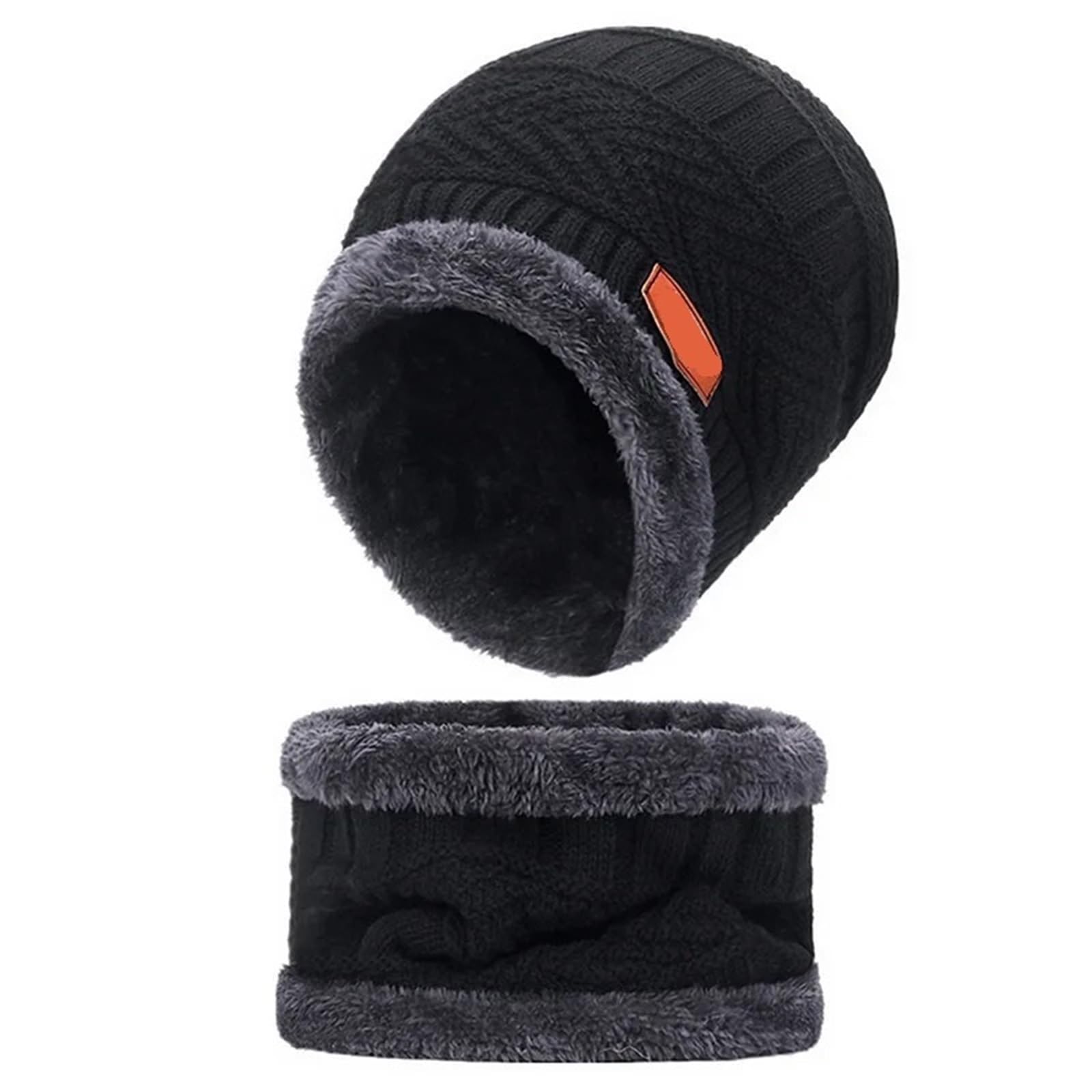 Gorros de punto para hombre y mujer, gorro de terciopelo, bufanda de forro polar coral, para montar al aire libre, cálido, grueso, más protección para el cuello
