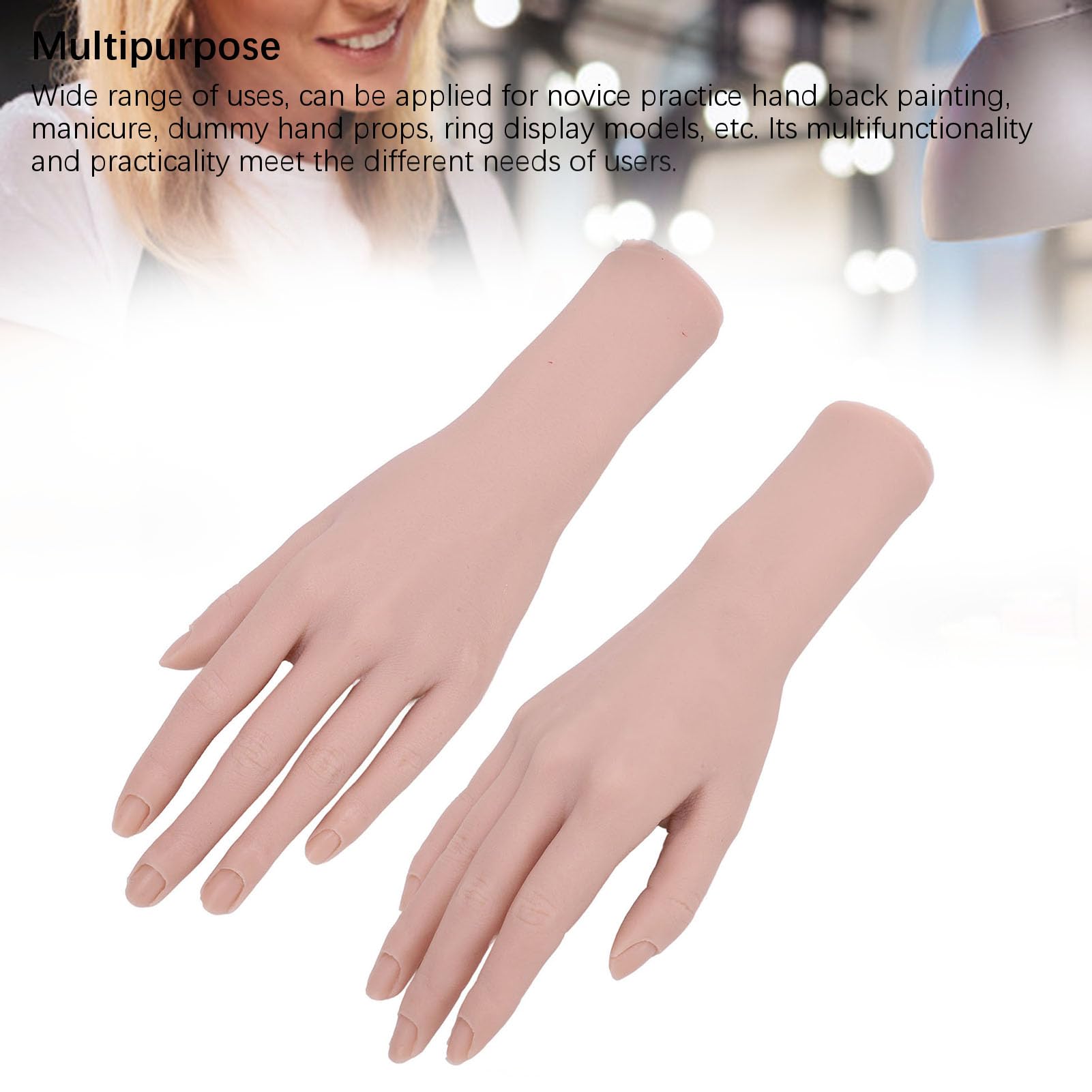 Modello di Mano Femminile in Silicone, Mano Flessibile e Flessibile per Esercitazioni per Oggetti di Scena per Anelli di Visualizzazione per Pittura su Unghie