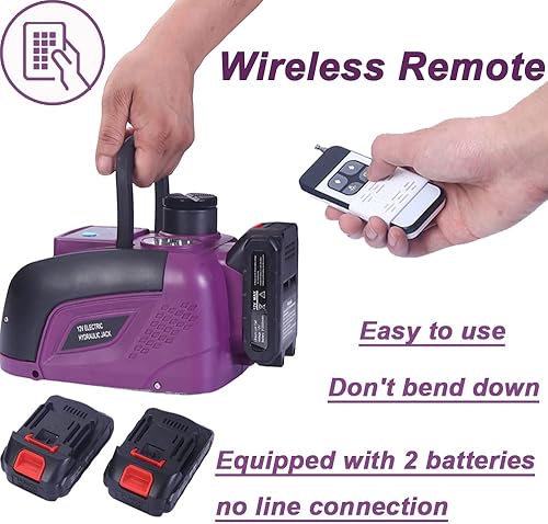 Miniatura 2 de FEANISIFEI Kit hidráulico de gato eléctrico para automóvil control remoto inalámbrico 5 toneladas 12 V con llave de impacto pequeño gato de piso