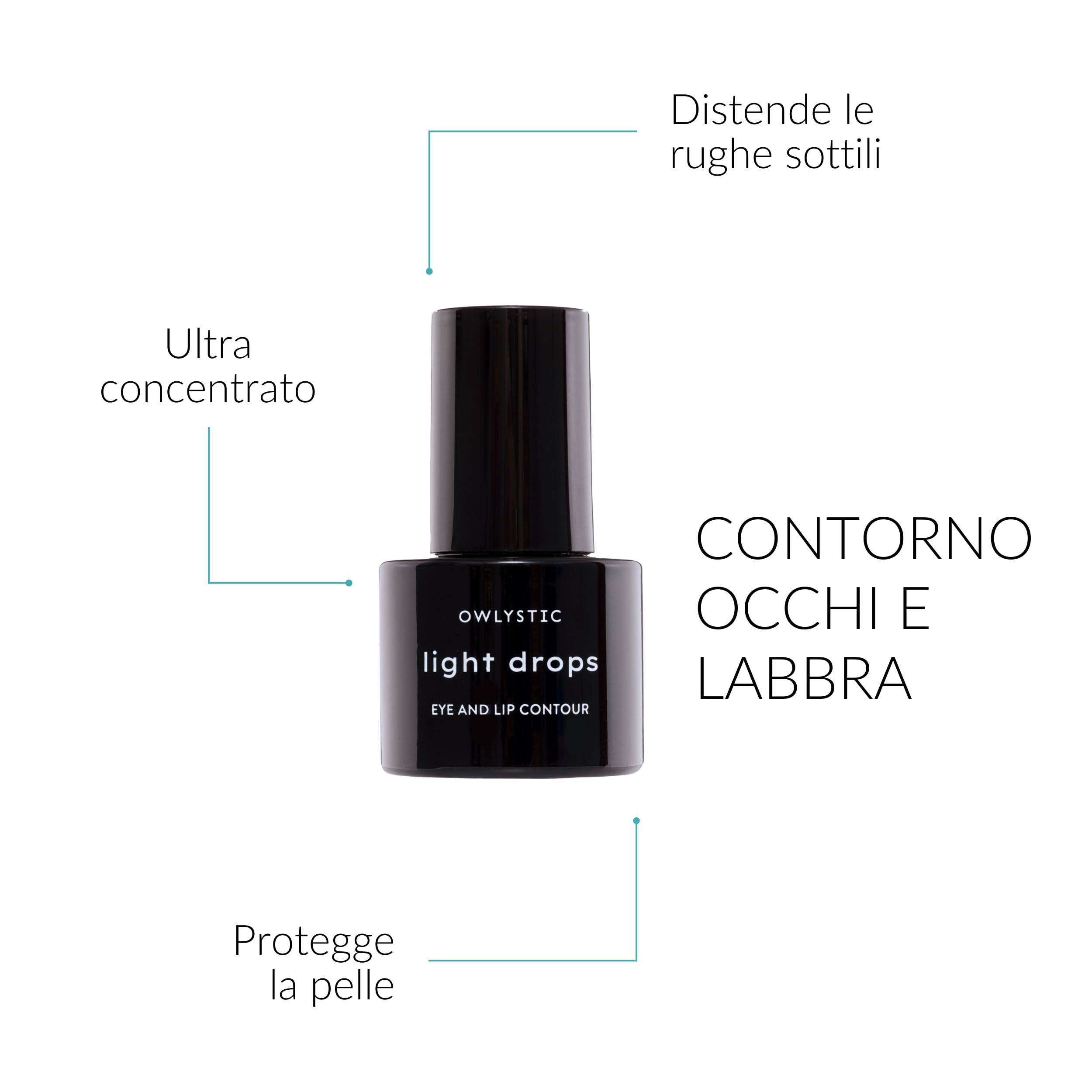 Bio Contorno Occhi Occhiaie con Effetto Antirughe MADE IN ITALY - Gel all'Estratto di Barbabietola e Olio di Carota - Azione Illuminante, Rivitalizza lo Sguardo - Idratante per Labbra OWLYSTIC 15ml