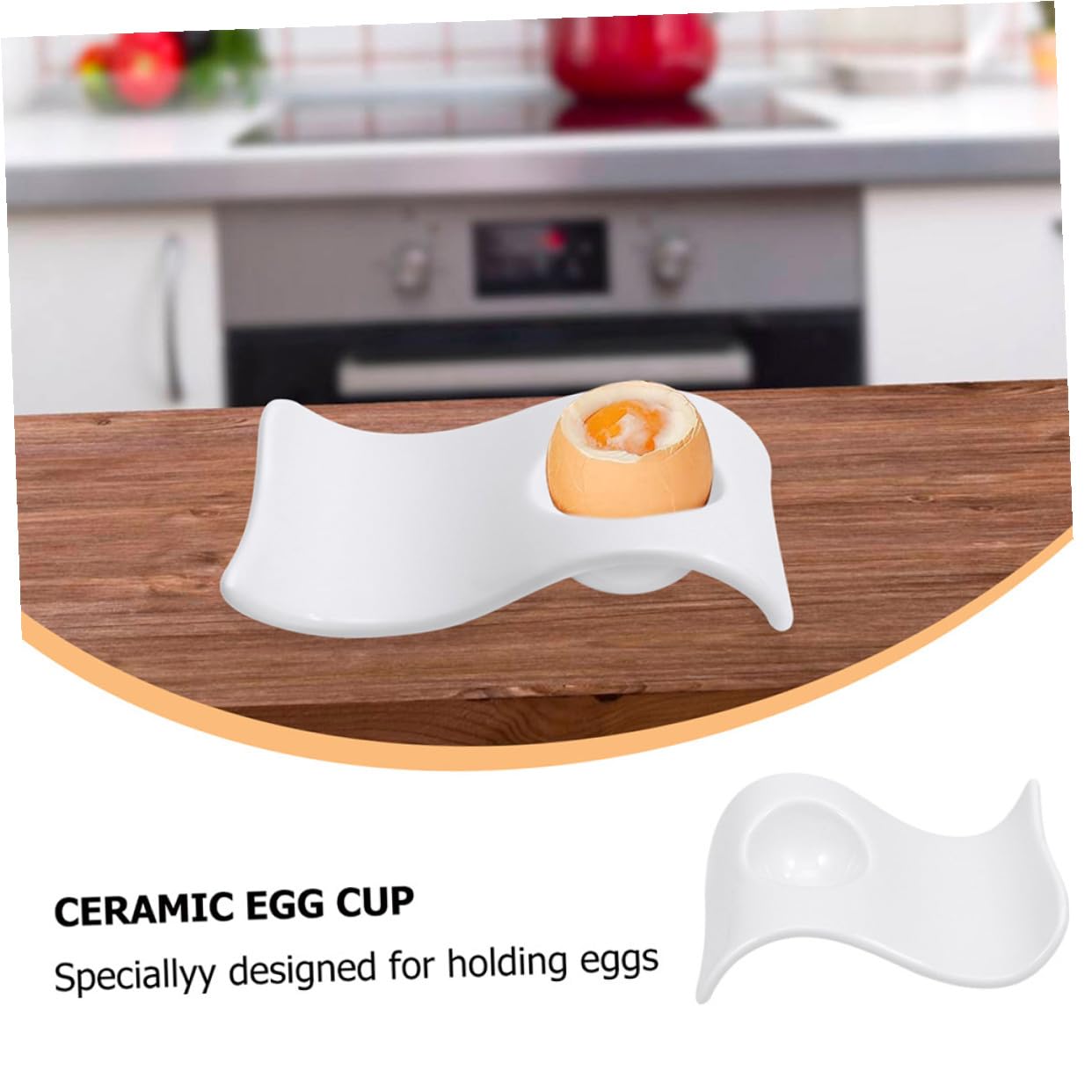 6 Coquetiers en Céramique Blancs pour Œufs Durs, Porte-œufs Pratiques et Modernes, Support pour Petit-déjeuner Élégant, Lot de 6 Pièces