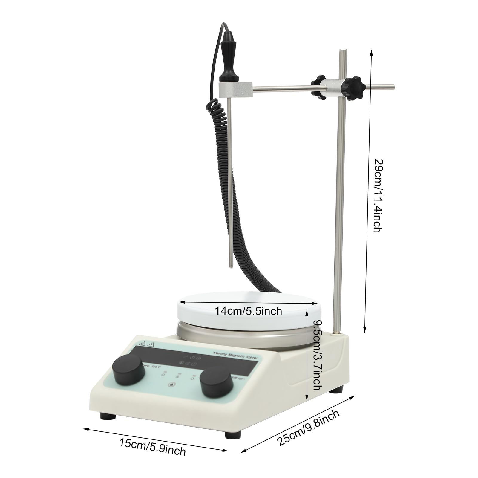 Magnetic Stirrer,1.32Gal Stirring Capacity Electric Lab Stirrer with 122-572? Hotplate & 100-1500 RPM Stirrer,Digital Magnetic Stirrer for Stirring Low-Viscosity Liquids,Solid-Liquid Mixtures