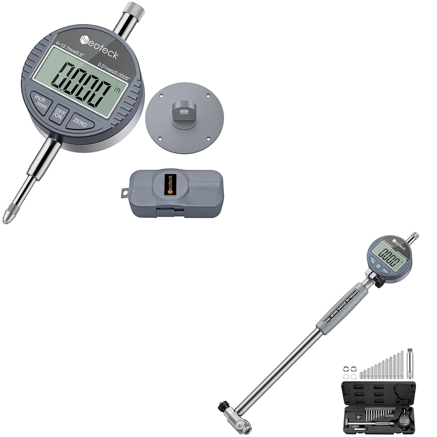 Neoteck 0.5" Digital Indicator + 2-6" Bore Gauge Set