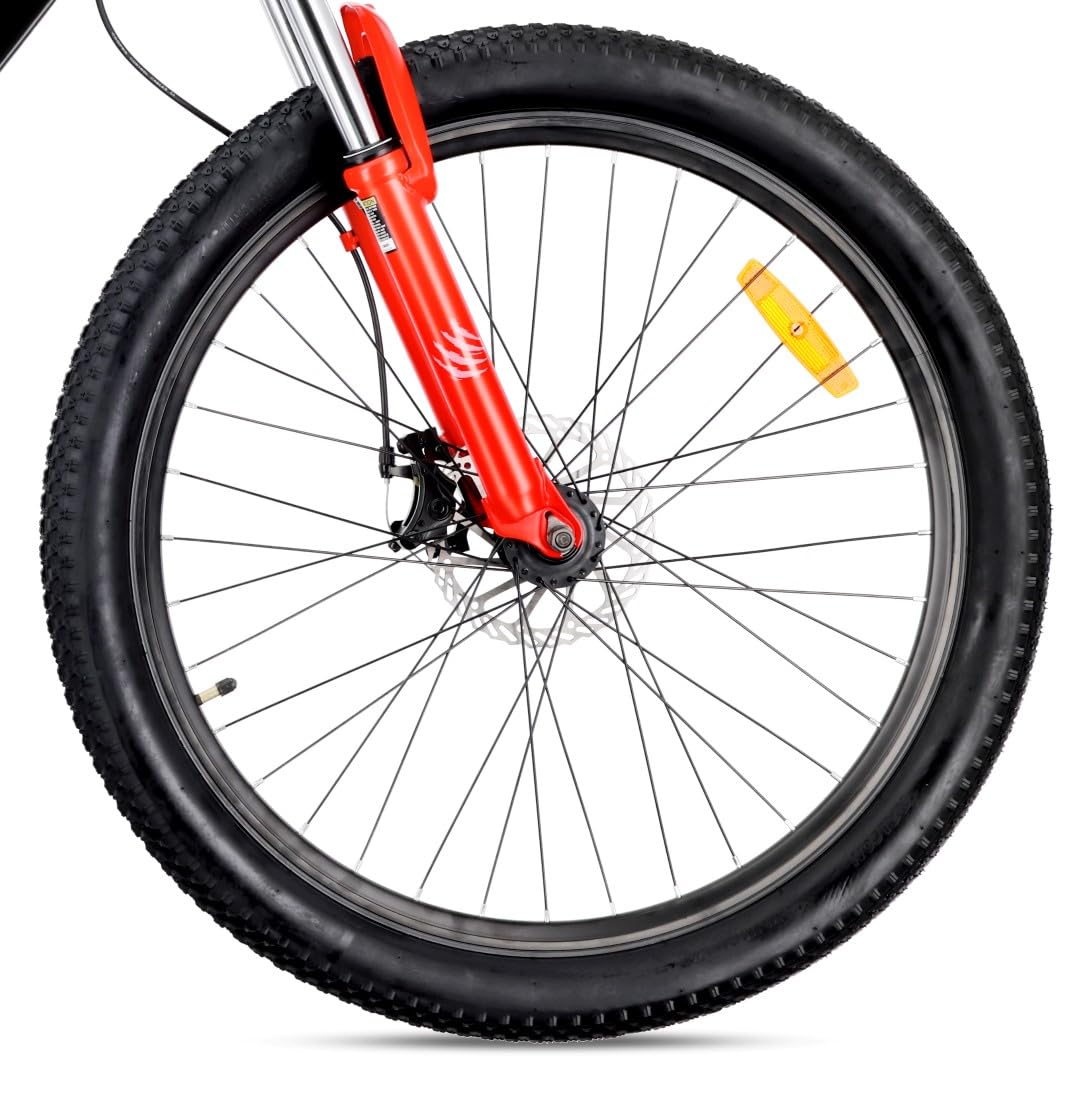 sun baby TIGER BIKE Bicicletta da 26 pollici, mountain bike per ragazzi e uomini, bici da montagna 26" - telaio in acciaio, 7/21 marce, freni a disco, ammortizzatore
