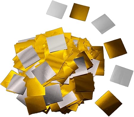 Amazon Co Jp Famulia 紙吹雪 コンフェッティ 金銀 キラキラ 正方形 100g 約7000枚 金銀 Gold Silver おもちゃ