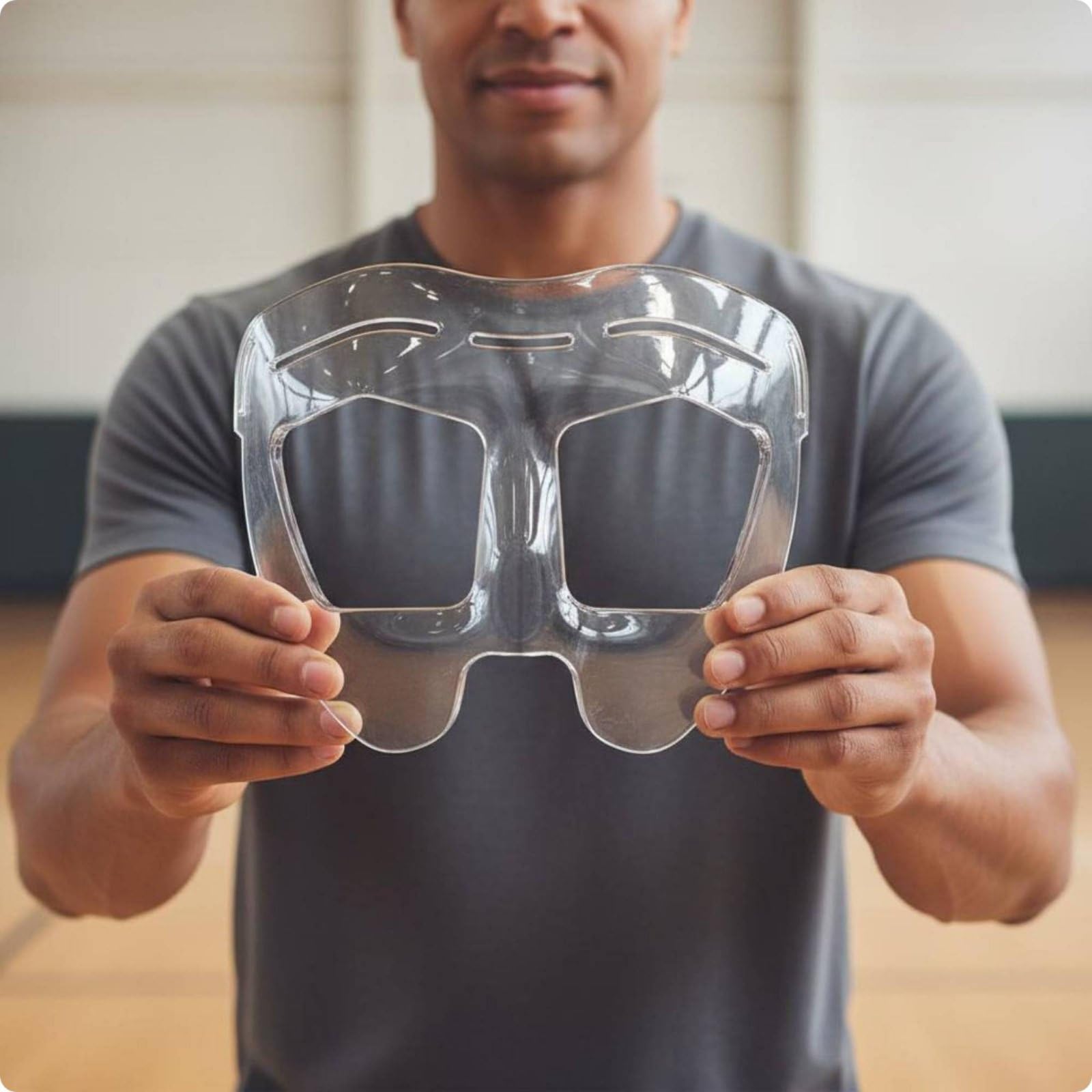 Protector Facial para Nariz con Más portiva Baloncesto Policarbonato Resistente con Abertura Frontal para Visión sin Bloqueo Acuado para Competiciones y Prácticas Atléticas