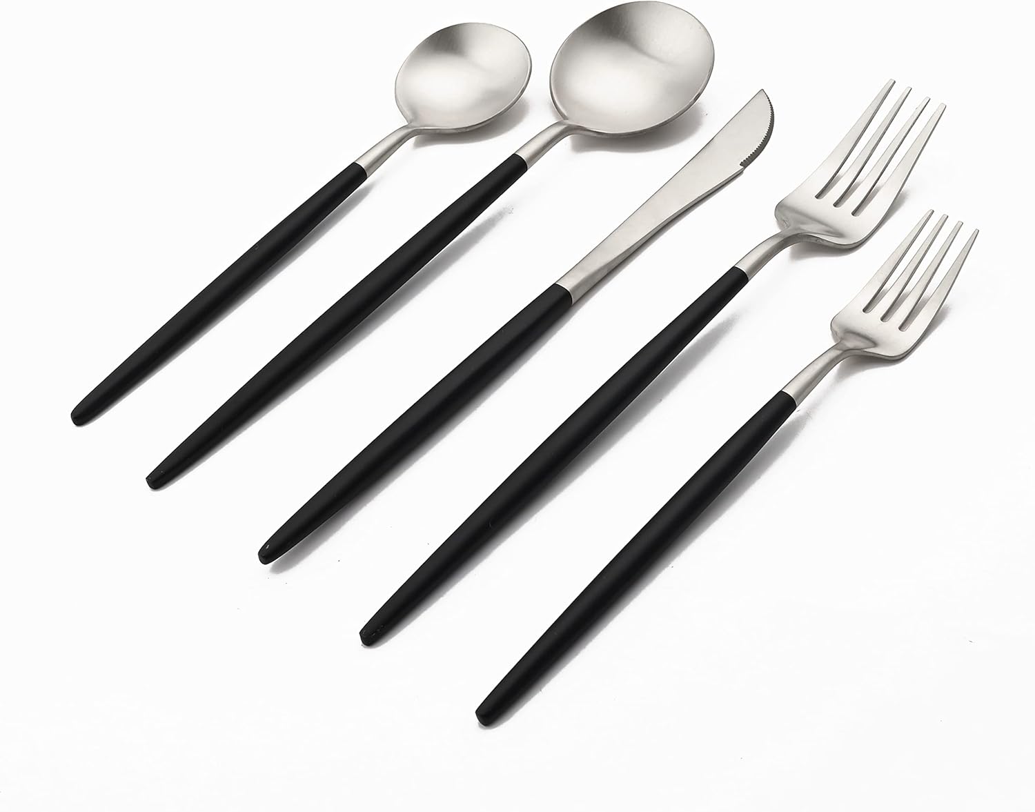 Flatware Set 18/10 Stainless Steel Matte Silver - Kitchen Utensil Serving Set of Dinner Fork Knife Spoons Salad Fork Dessert Spoon,20 Piece Set of 4, for Home Kitchen Hotel
