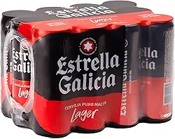 Pack de Cerveja Estrella Galicia Lager LT 350ml 12 Unidades