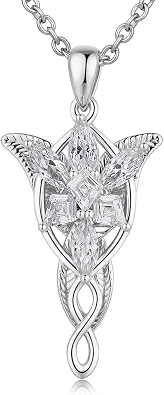 Arwen Evenstar Pendant Necklace with 5A+ Cubic Zirconia Princess of the Elves Jewelry for Women