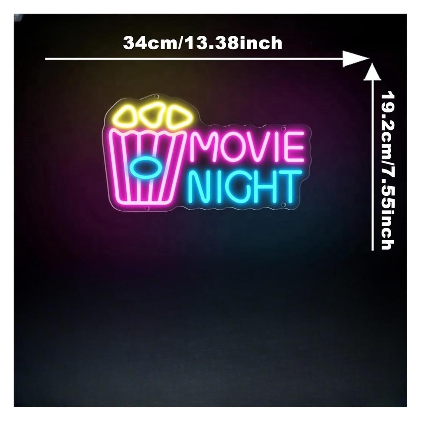 Decorazione luminosa al neon per serate cinematografiche a LED per feste cinema ristoranti bar taverne club