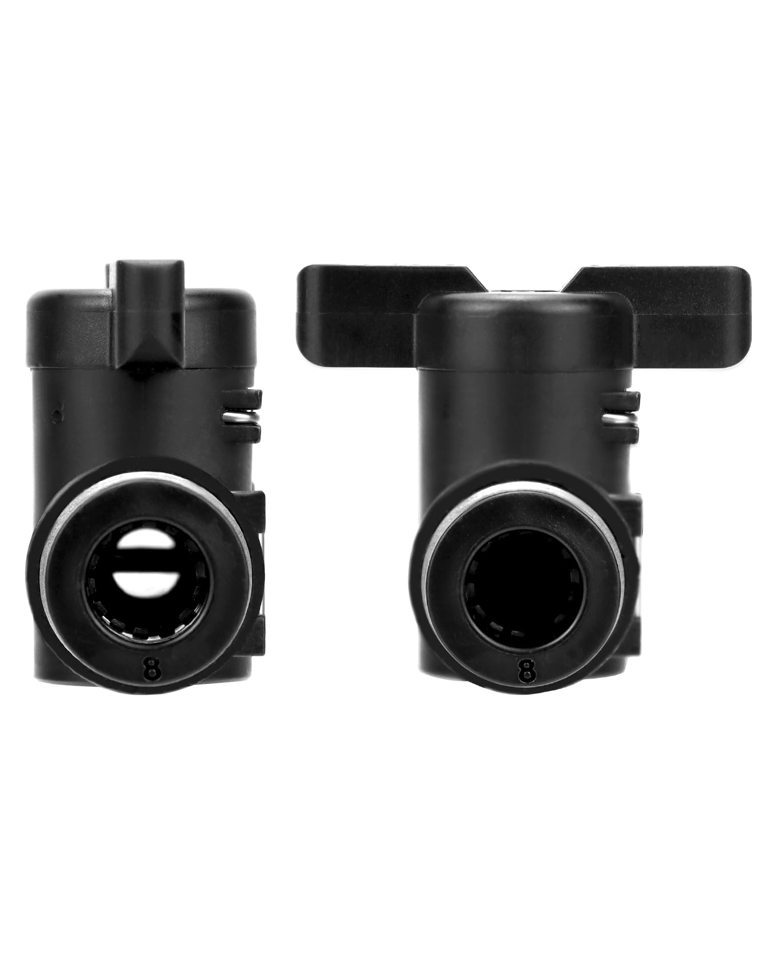 QWORK Push to Connect Fitting Ball Valve, 10 Pcs 8mm Plastic Straight Union Connect Adapter, 8mmx8mm Tube OD, Quick and Easy Installation Pneumatic Valves