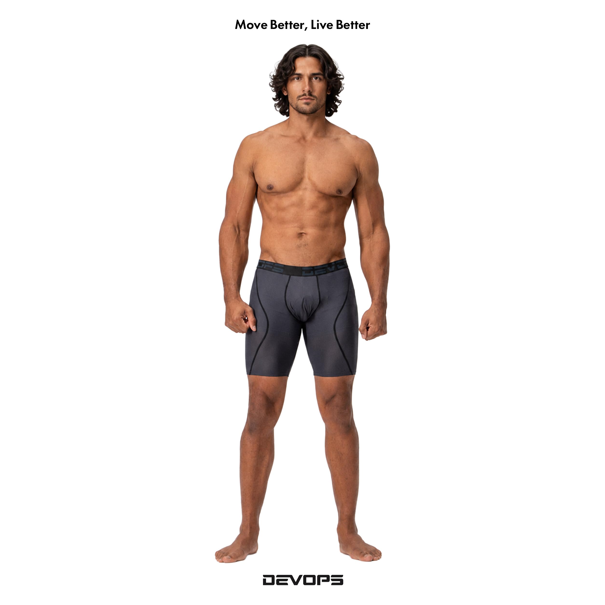 DEVOPS Ropa interior de malla seca fresca, para hombre, calzoncillos de 9 pulgadas (3 unidades) - - Small