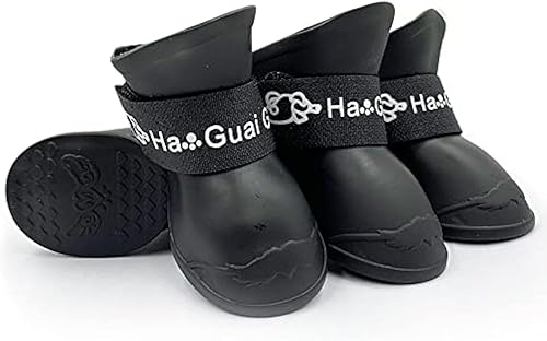 Miniatura 5 de Botas de lluvia de goma antideslizantes y impermeables de colores de caramelo para perros (azul, XXL)