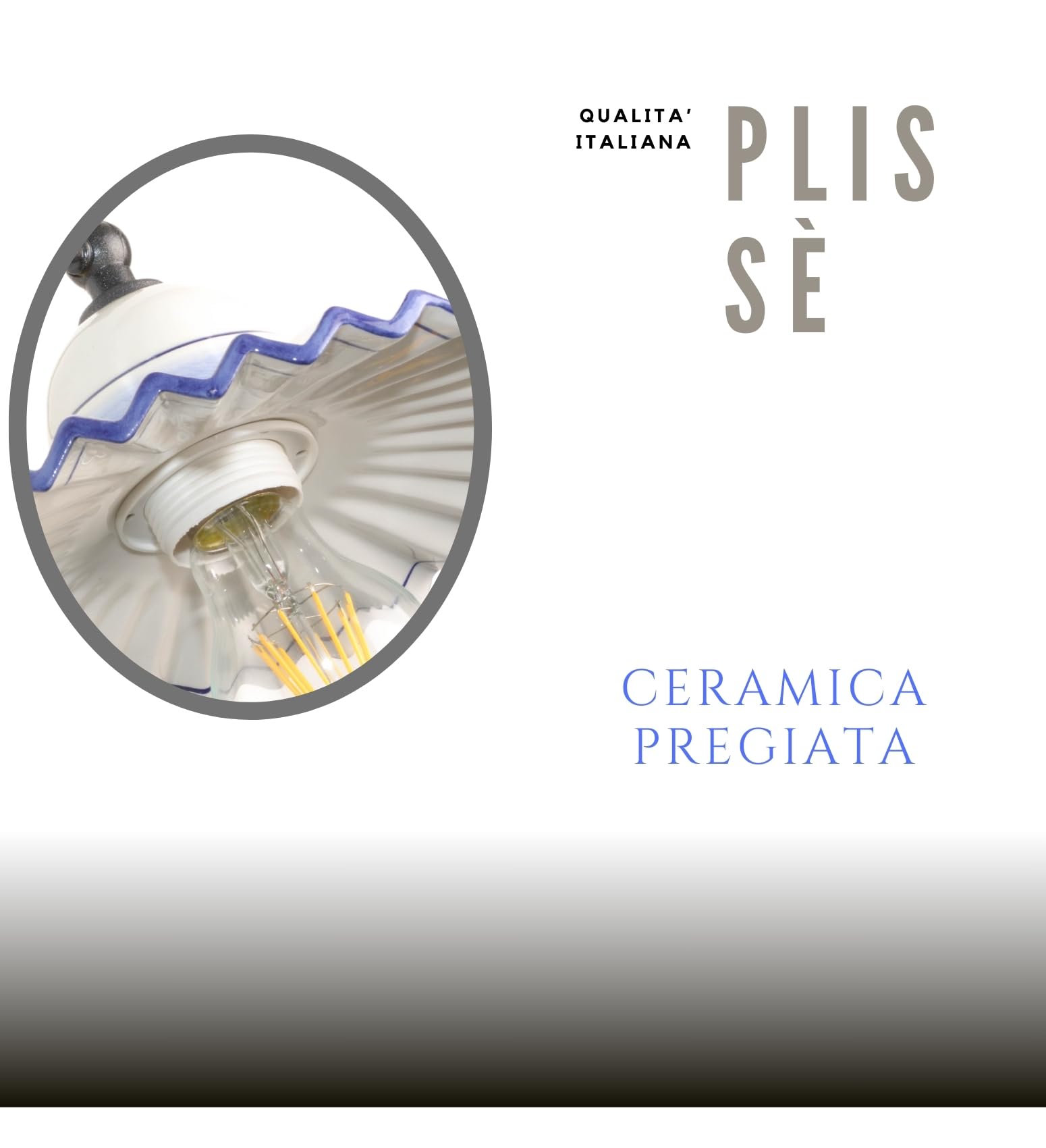 VANNI LAMPADARI - Applique da Parete Interno Plissè - Lampada da Parete con Braccio Orientabile in Ceramica Decorata a Mano - Applique Camera da Letto - Applique Bagno - Cucina – Soggiorno