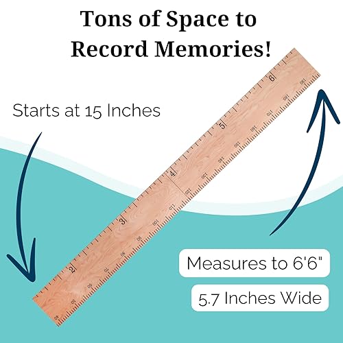 Miniatura 9 de HEADWATERS - Tabla de crecimiento de reglas de madera para niños, niños y niñas, tabla de altura y medición de altura para pared, decoración de