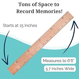 HEADWATERS STUDIO Wooden Growth Chart for Wall - Wooden Height Chart for Kids, Child Height Wall Chart, Height Measurement for Wall, Kids Sizing Chart, Height Ruler for Wall - Natural (63x5.75)
