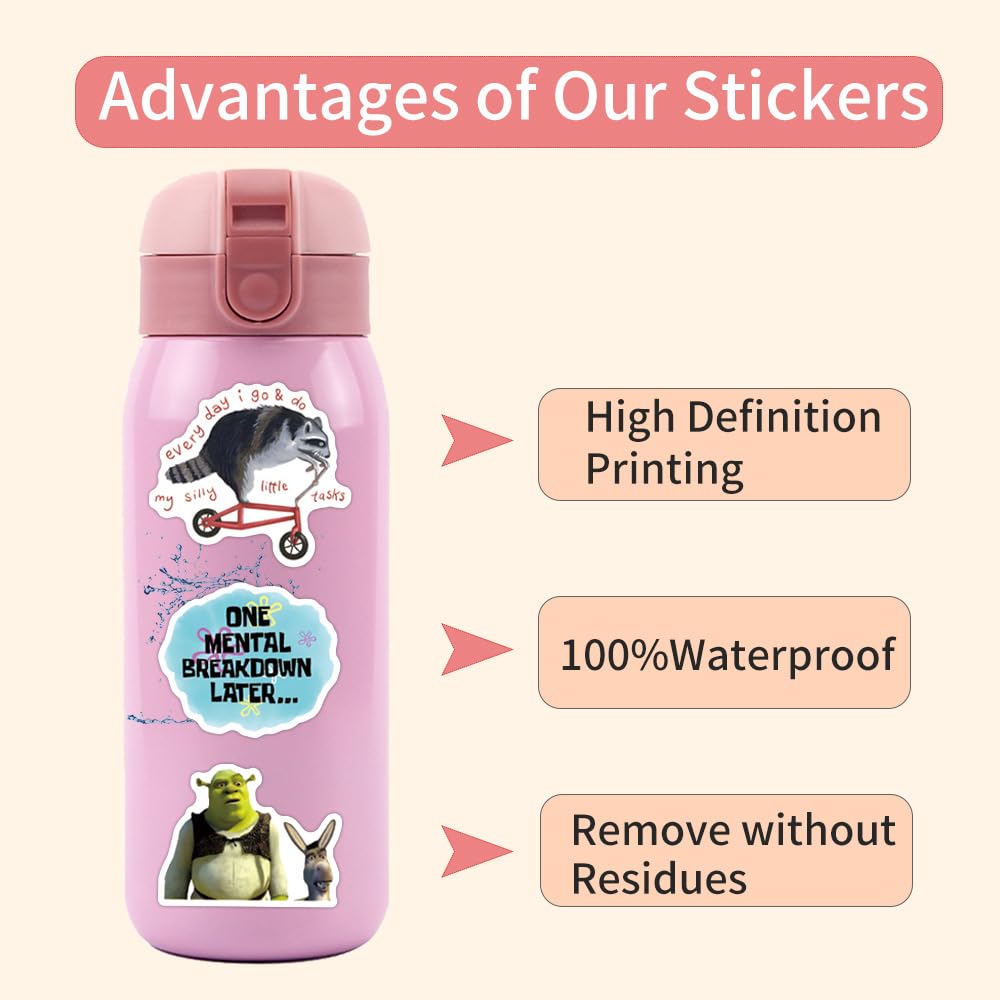 110 Pcs Funny Cartoon Scrawl Stickers for Guitar,Bicycle,Laptop,Water Bottles,Skateboard,Computer,Cartoon Cute Style Stickers Waterproof Vinyl,Graffiti Decoration for Girls Boys Children Teens - Image 4