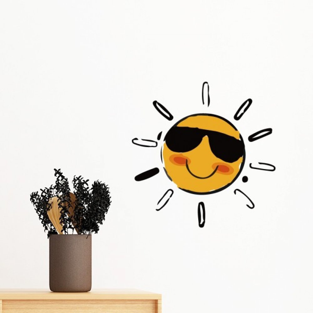 Autocollant mural lunettes de soleil pour déco de chambre et salon