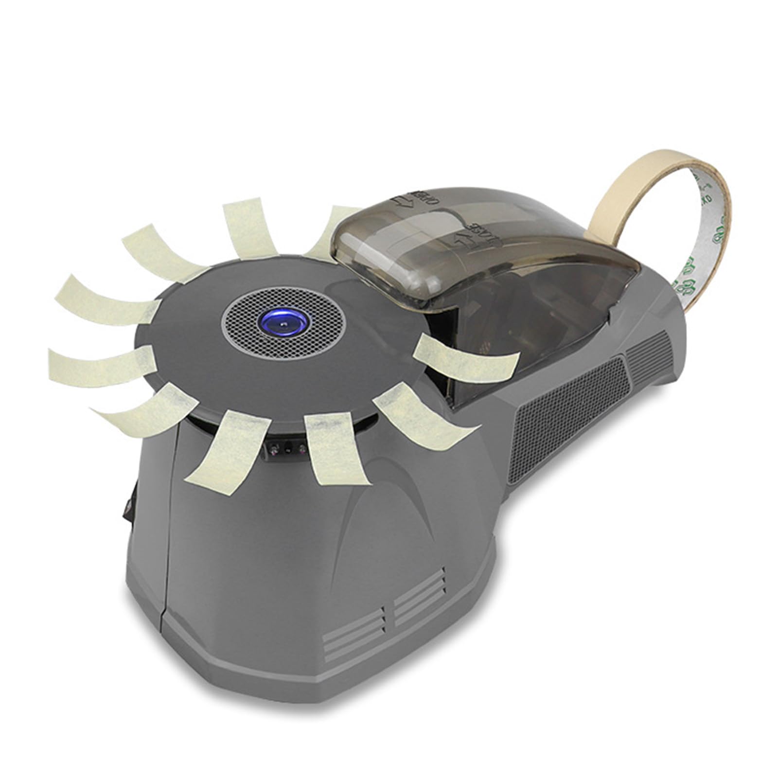 Dispenser elettrico per scotch e nastro biadesivo, macchina da taglio efficiente, lunghezza regolabile 15-70 mm e larghezza 3-25 mm, ideale per ufficio e scuola