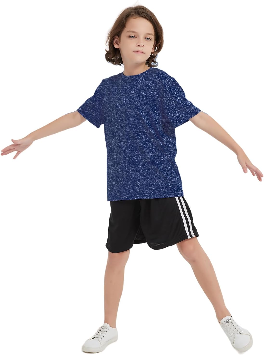 4 Pack Youth Boys Kids T Shirts Quick Dry Short Sleeve Moisture Wicking Tee Shirts Athletic Tops (Age 5-18Y) - Image 2