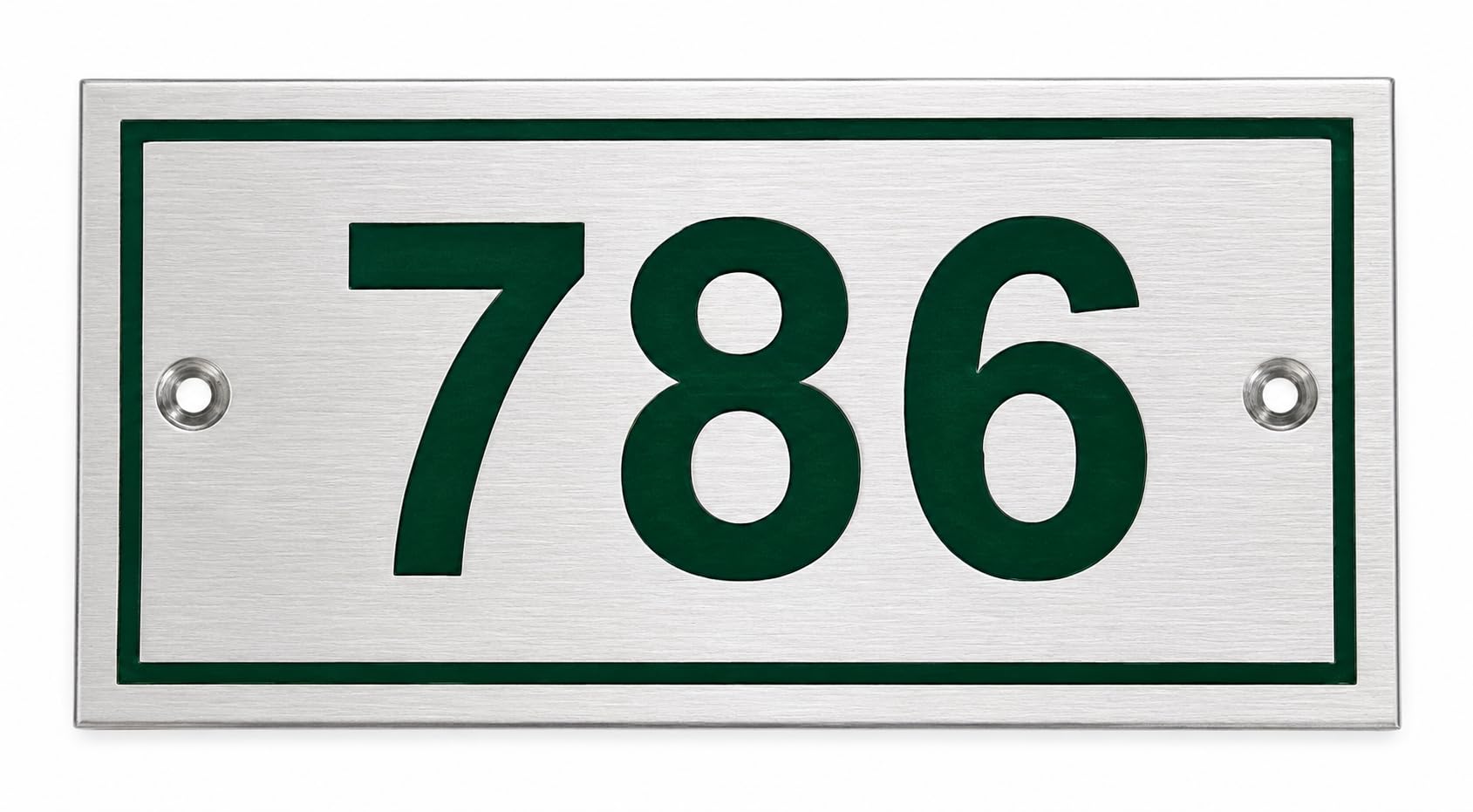 786 Stainless Engraved Number Plate Self Adhesive Lucky Islamic Door Sign SS Metal Wall Name Plate for Home, Office, Shop, Flat, Apartment Entrance Waterproof Decorative Plaque-image-12
