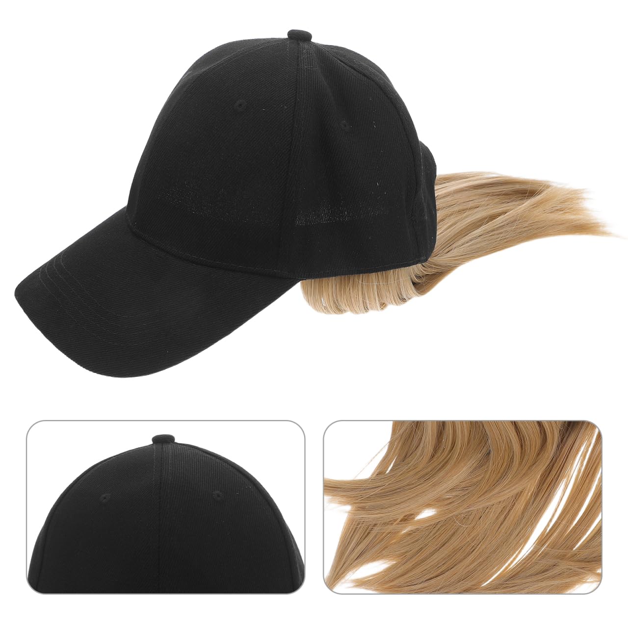 Vaguelly Baseball Cap Wig Hair Extensions - Image 4