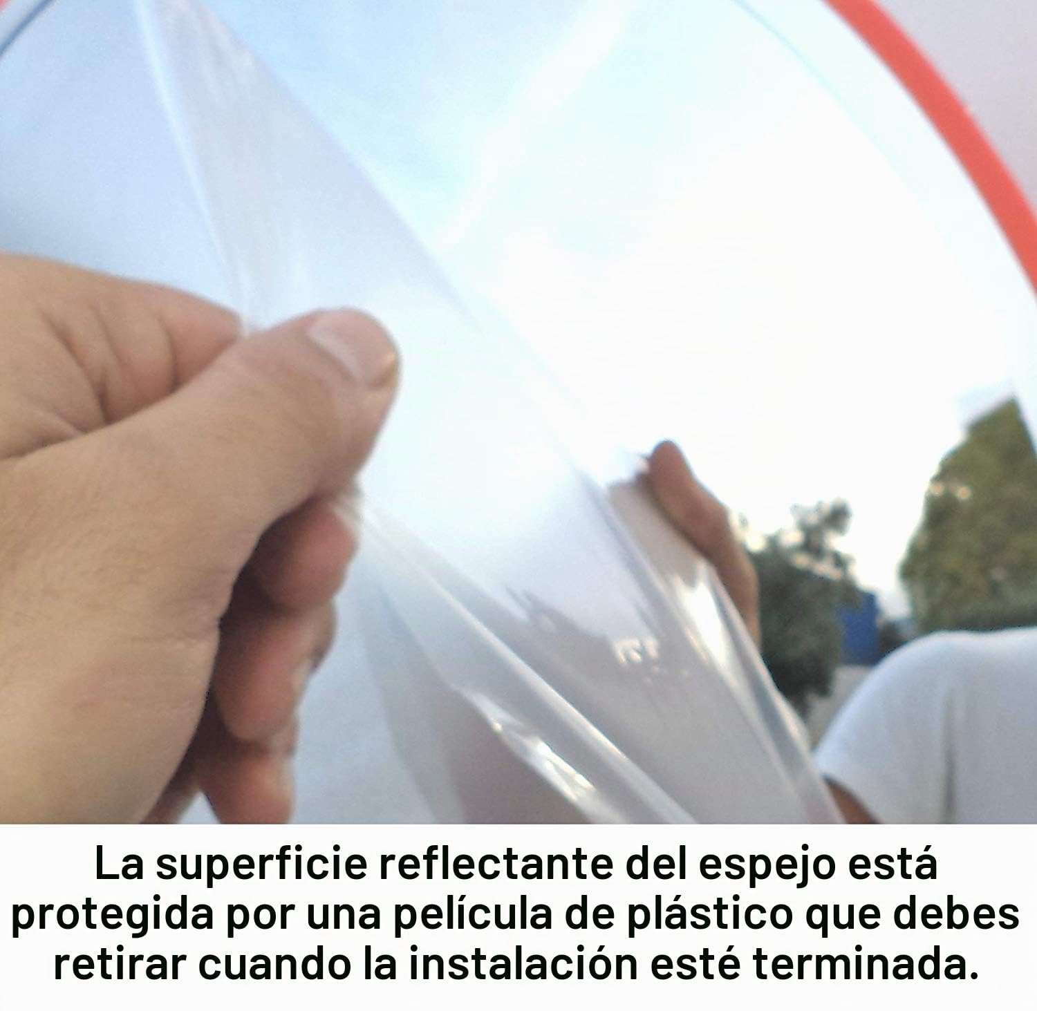Espejo Convexo de Seguridad para el Tráfico y Aparcamientos, Elimina las Esquinas Ciegas, para Carreteras, Almacenes, Garajes, Oficinas y Tiendas (Diámetro 45 cm, Soporte de Pared)