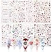 9 Feuilles Autocollants Ongles Stickers Nail Art Saint Valentin Auto-adhésif Motif Cœur Étoile Papillon Pochoir Nail art pour DIY Manucure