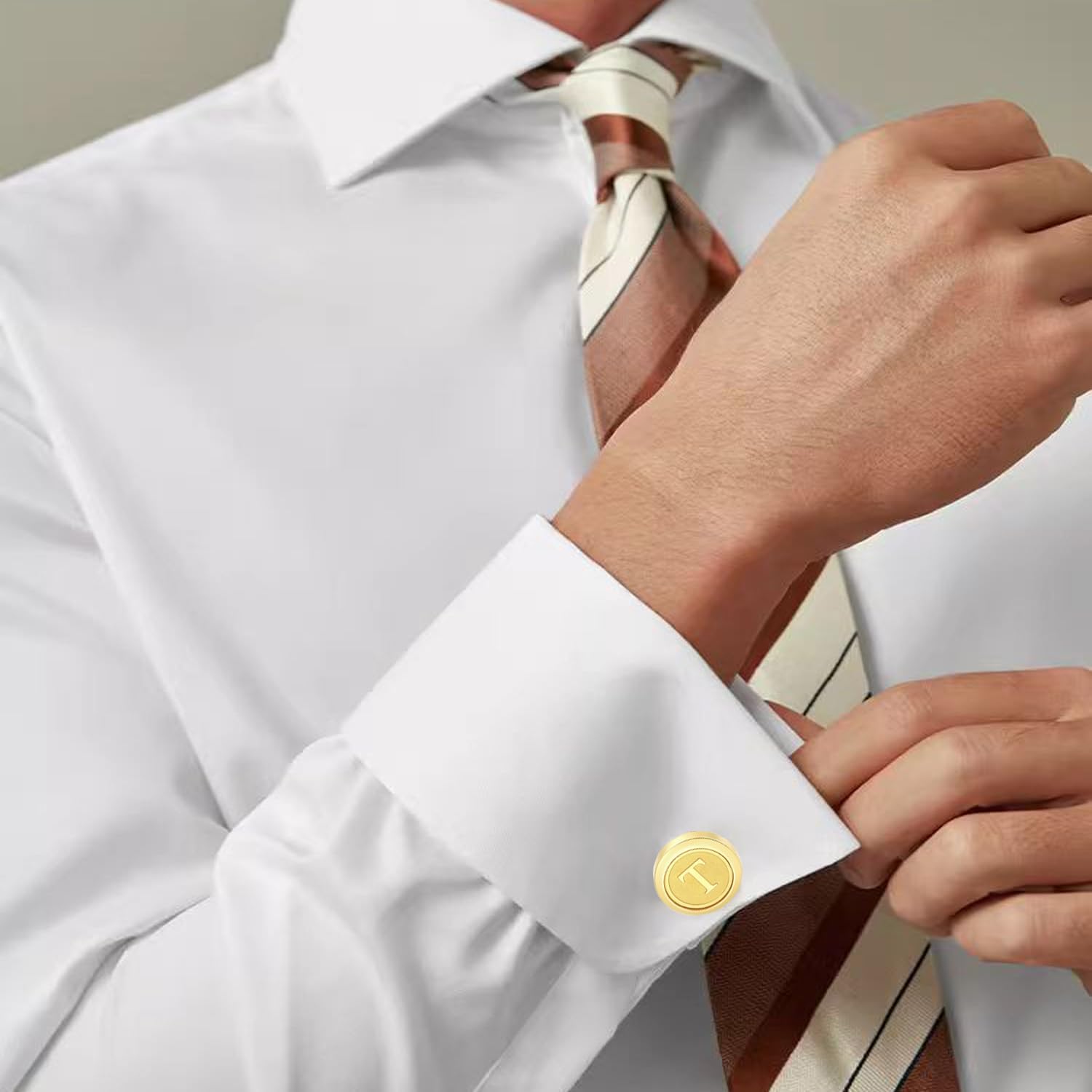 GWD Initial Cufflinks for Men Classic Cuff links Mens Letter Shirts CuffLinks Wedding Gift - Image 5