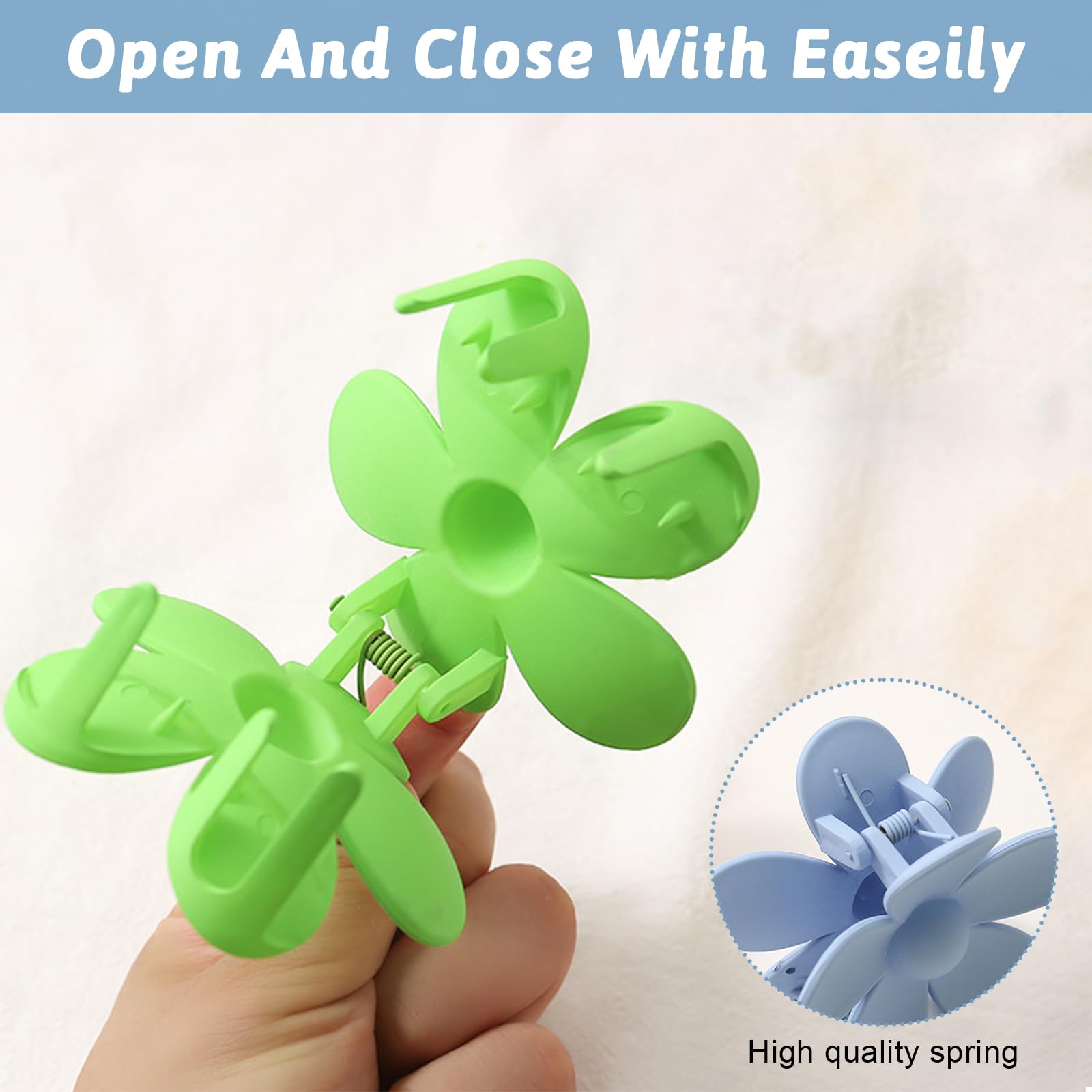 6 Stück Matte Blumen-Haarspangen – Rutschfeste Clips Für Frauen & Mädchen, Bunt