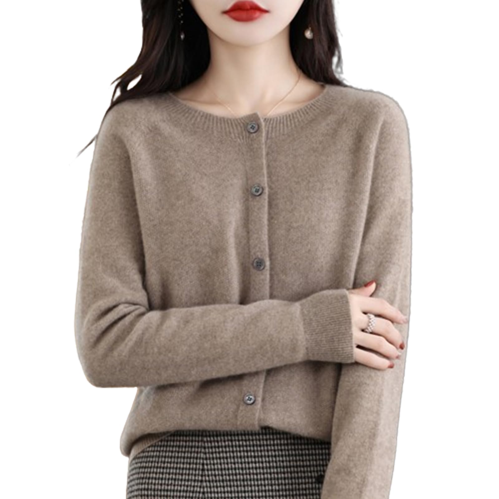 Cashmere Button Front Long Sleeve Cardi,Cashmere Sweaters Cardigan Women,Cashmere Cardigans for Women,Cashmere Sweater