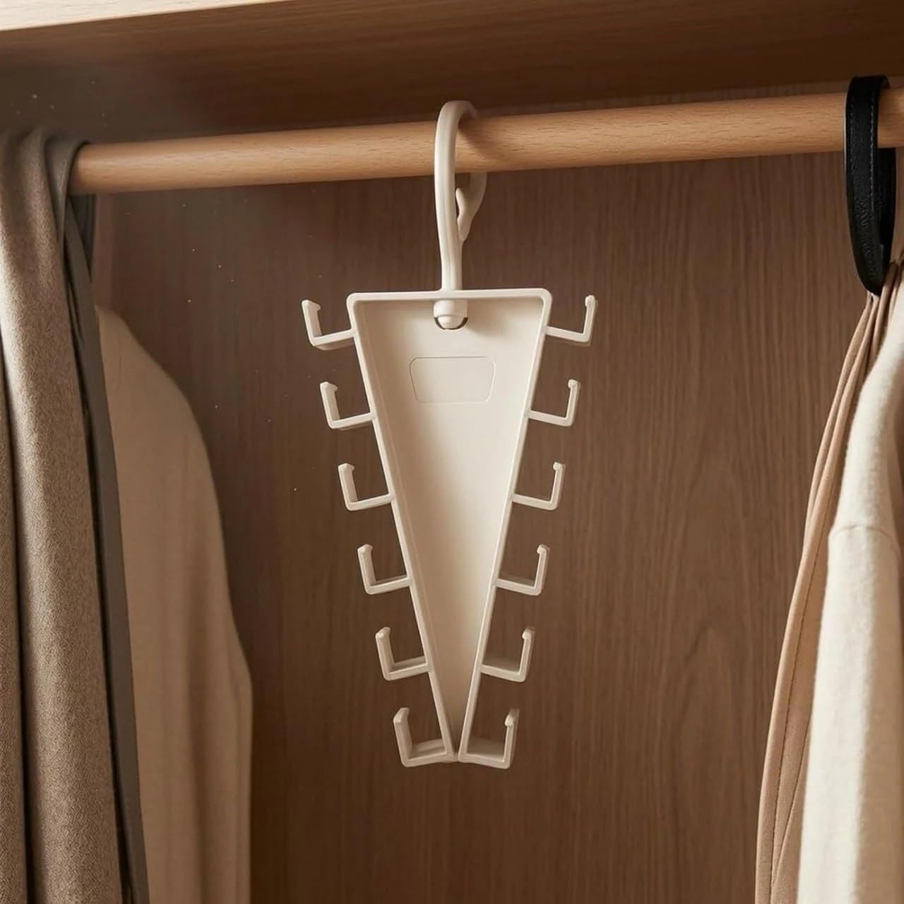 V Shape Double-Sided Closet Organizer Hanger with 12 Hooks, Vertical Clothes Storage Rack, Space Saving Multi-Layer Hanger for Shirts, Jackets, Hats, Scarves, Belts, Bags & Ties-image-34