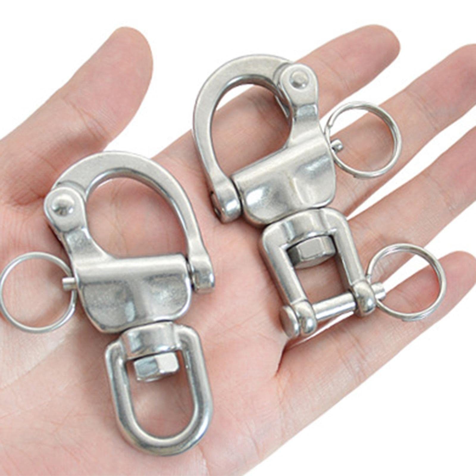 RNXRZANK 3X Stainless Steel Snap Shackles for Yacht Rigging and Watersports