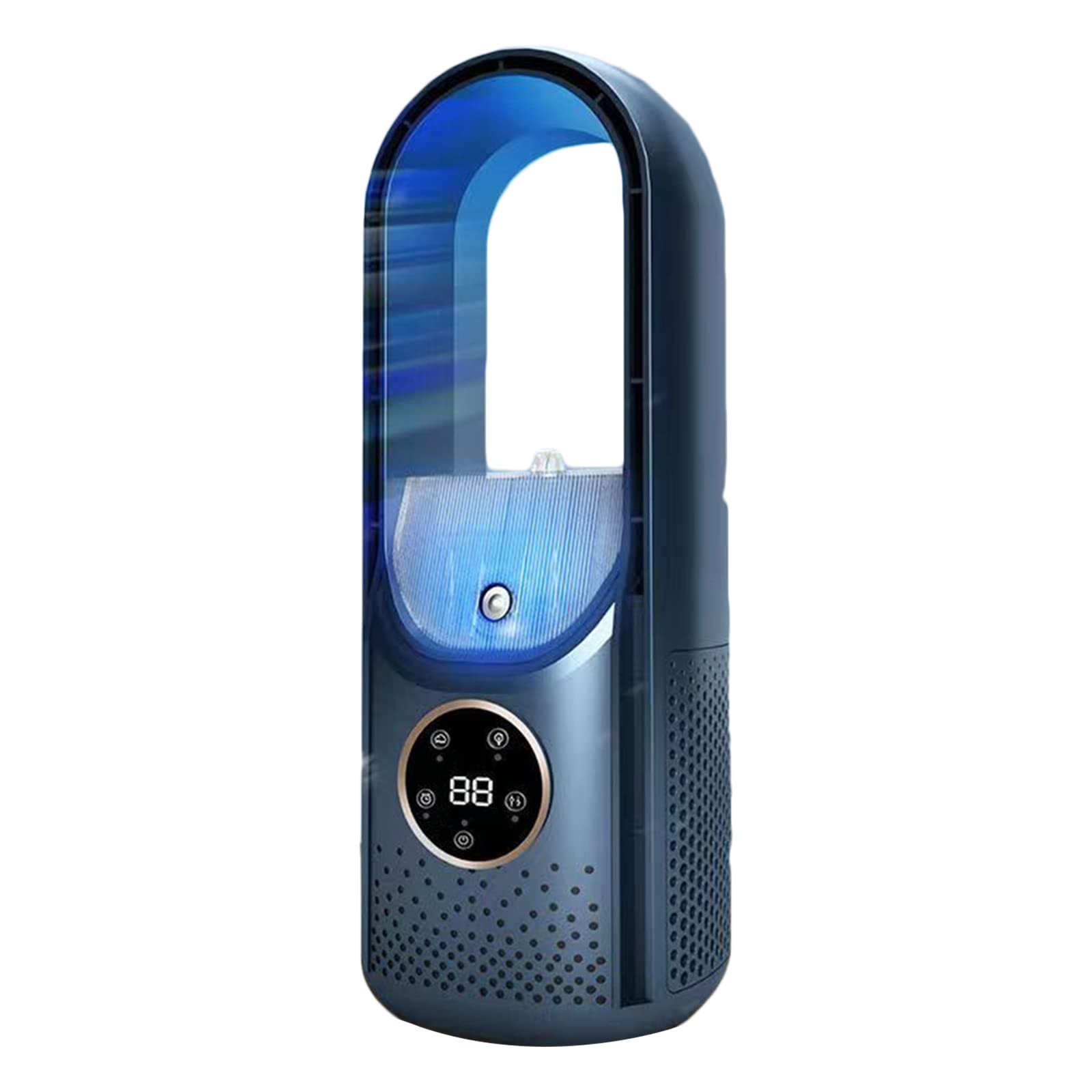 Portable Air-Conditioners Fan, USB Personal-Mini Air-Conditioner,Evaporative Air Cooler With 6 Winds Speeds & 6 Timers Small AC Unit Desktop Cooling Fan for Home Room Camping Car Office (Blue)
