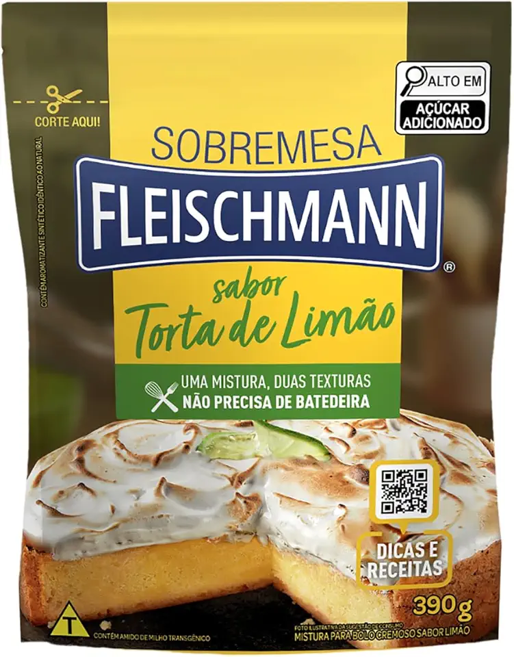 Mistura para Bolo Cremoso Torta de Limão Fleischmann Sachê 390g