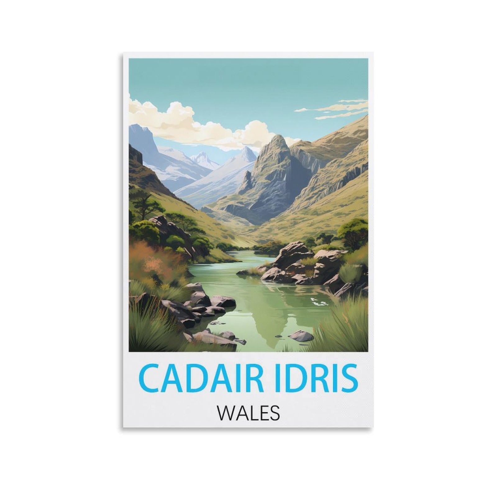 Zbbggoz Unframe-Style Cadair Idris Wales Vintage Travel Posters 08X12inch(20X30cm) Canvas Wall Posters And Art Picture Print Modern Family Bedroom Decor