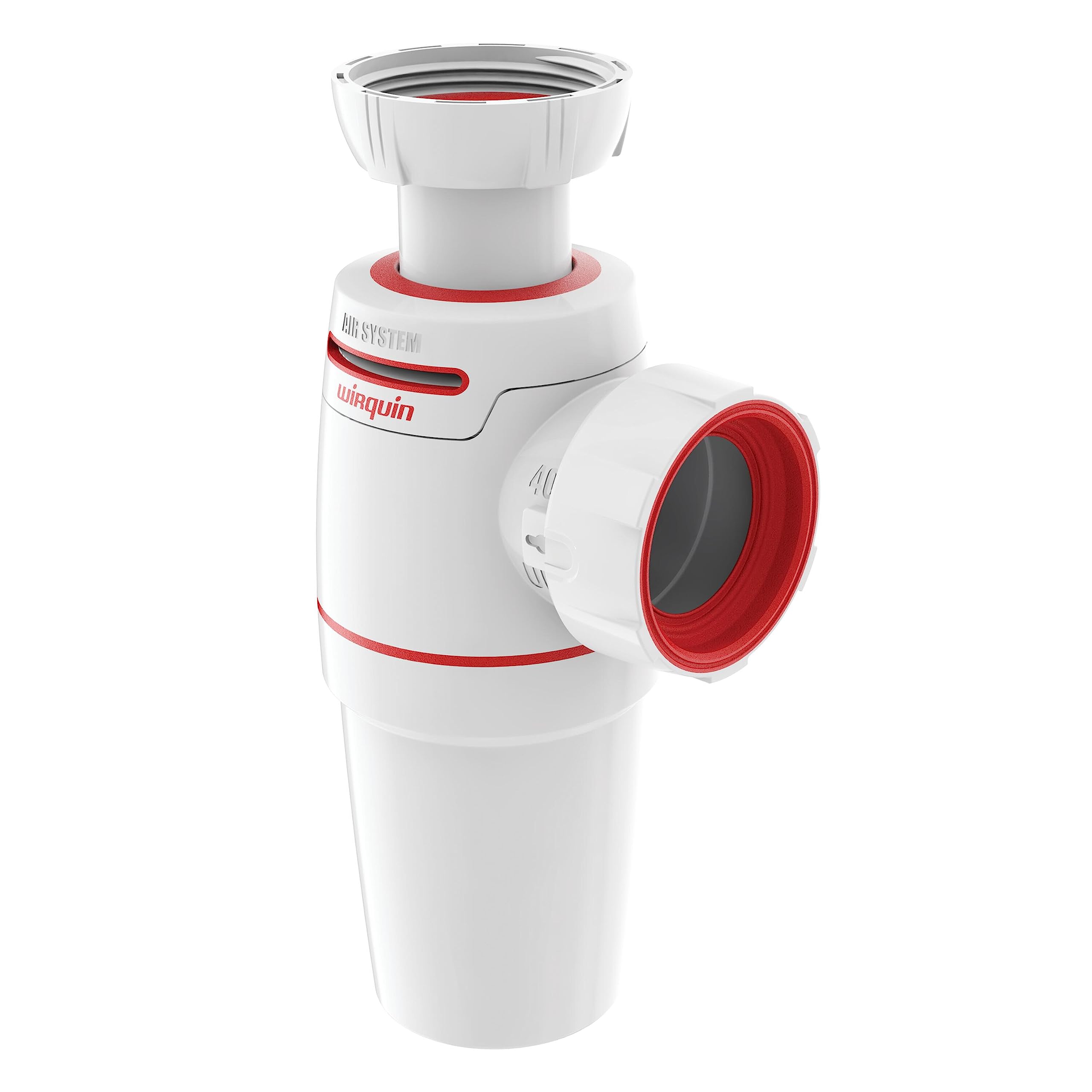 Wirquin White And Red 30722168 Neo Air 1.5" Telescopic Bottle Trap - The Zero Leak Trap