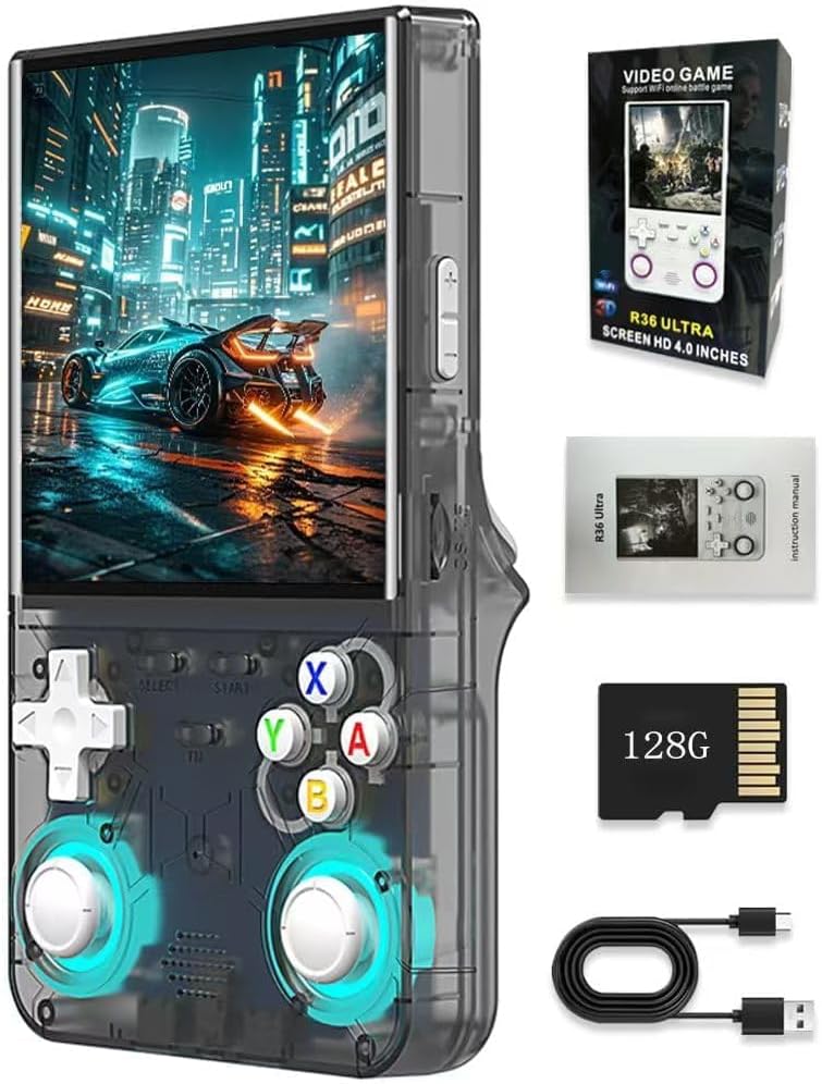 R36 Ultra Retro Game Console 2026 Model with 128GB, 4-Inch IPS Screen ...