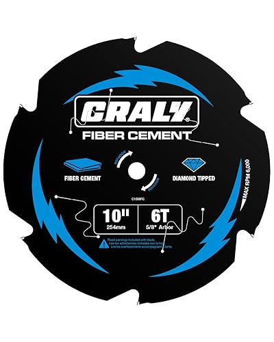 Miniatura 6 de CRALY Hoja de sierra circular de fibra de cemento Hardie con punta de diamante policristalino de 7-14 pulgadas 4 dientes con eje de 58 pulgadas