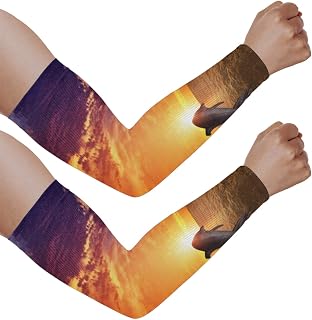Mangas de braço com proteção solar UV para homens e mulheres, mangas femininas golfinho protegem os braços esportes mangas de braço proteção solar mangas de braço capa protetora UV, Golfinho