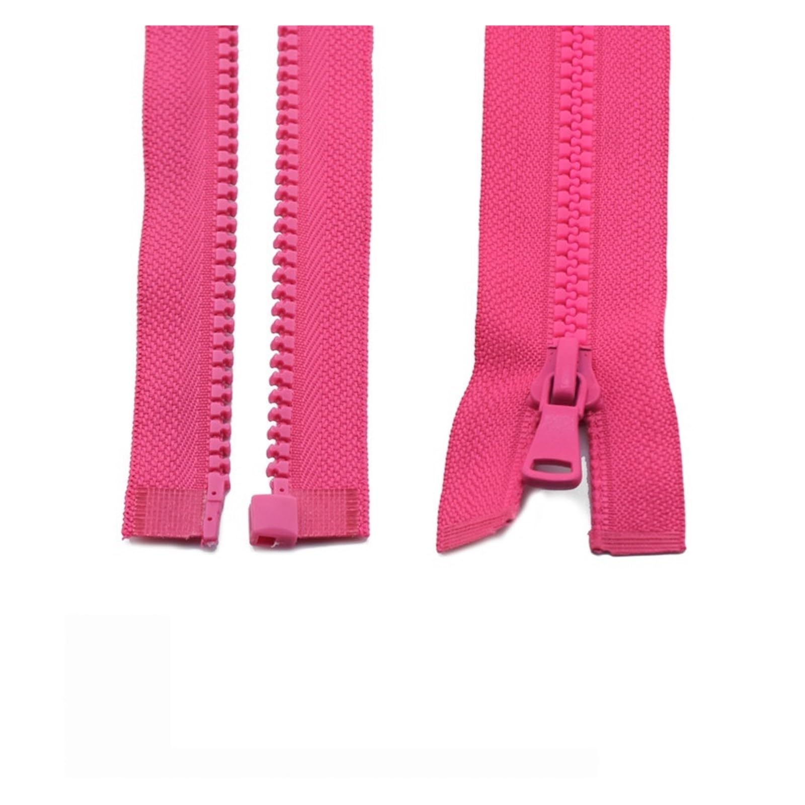Zip 3 pcs 5# 30/40/55/60/70/80/90 cm Resin Zipper Open-End Auto Lock Plastic Zippers for Sewing Clothing Bag Clothes (Color : Rose, Size : 55CM_5#)