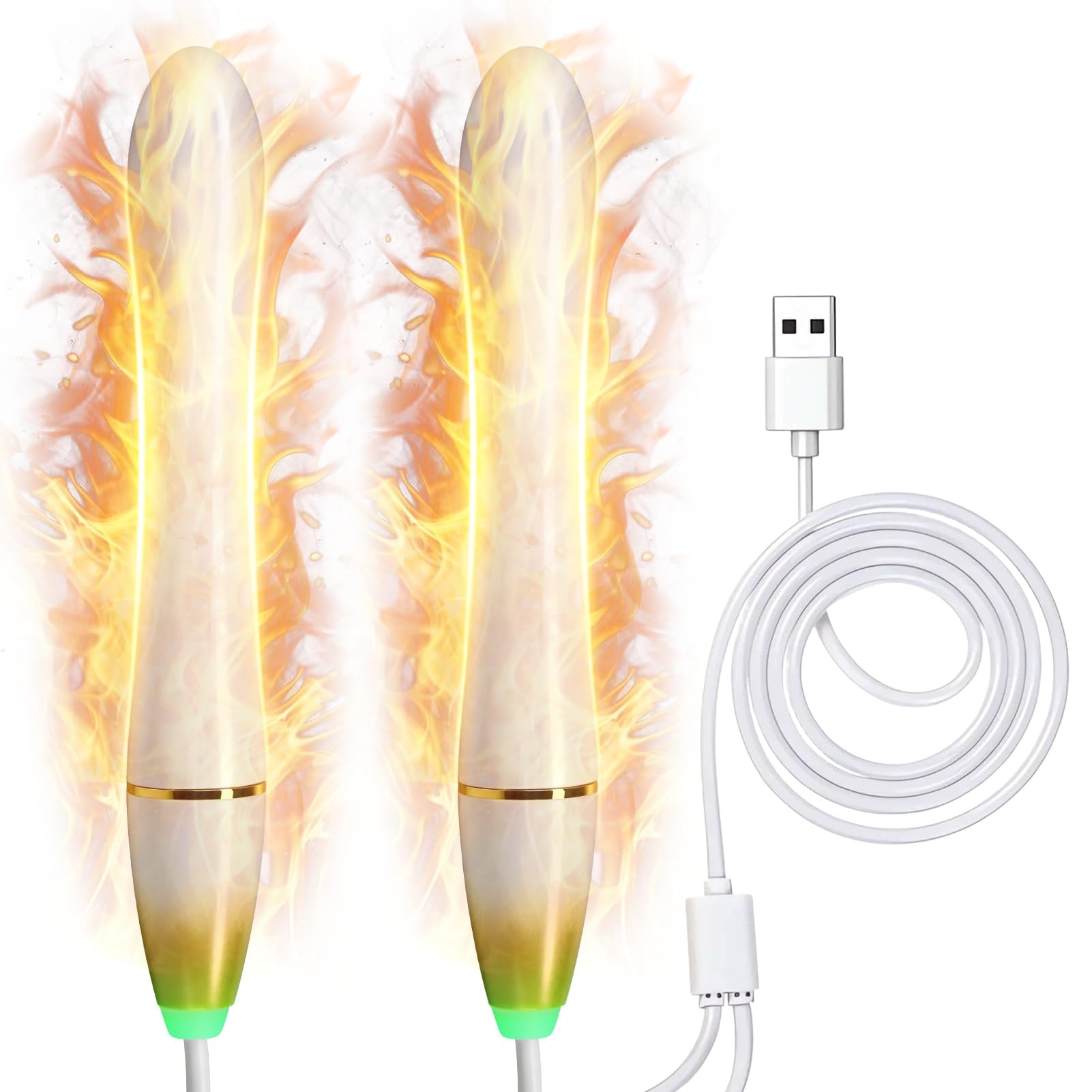 SXOVO Doppia Asta Riscaldante per Masturbatore Uomo Bastone Riscaldante per Vagina e Tunnel Anale Bastone Riscaldante USB a Temperatura Costante da 42°C Toys Sessuali per Uomini (Bianco)